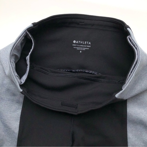 Athleta Crest Color block Tight Black White High Rise Leggings - Picture 9 of 12